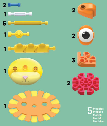 Parts list for Kid K'NEX Safari Mates Building Set