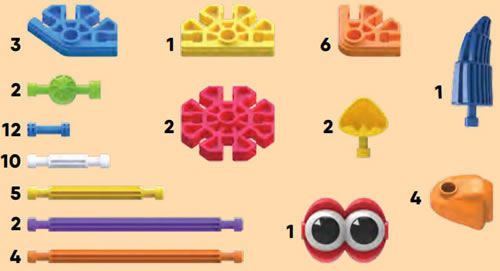 Parts list for Kid K'NEX Zoo Friends Building set
