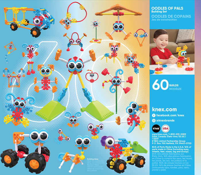 Box reverse image for Kid K'NEX Oodles of Pals Building Set