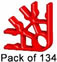 Pack 134 K'NEX Connector 3-way Red