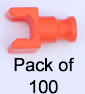 Pack 100 K'NEX Clip with Rod end Orange