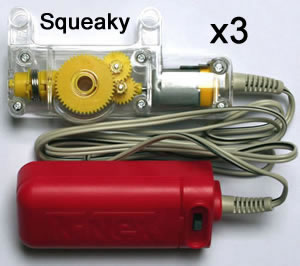 Pack 3 K'NEX Battery Motor Red long lead (Squeaky)