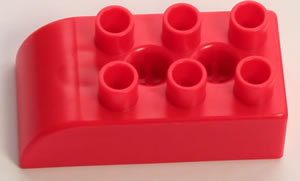 Kid K'NEX Brick 2 x 3 Rounded end Red