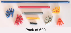 Pack 600 Micro K'NEX rods & connectors