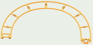 MICRO K'NEX Coaster track semi circle Orange