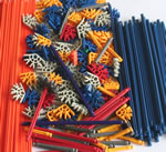Micro K'Nex 5 Way Connectors Red x 25 DW934 Disinfected & Cleaned 