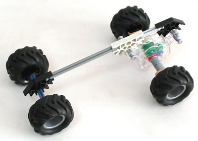 K'NEX Racer with Monster Truck wheels