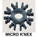 Connecteur MICRO K'NEX 8 points Bleu métallisé avec trou de 6mm