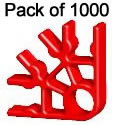 Pack 1000 Connecteur K'NEX 3 points Rouge