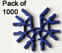 Pack 1000 Connecteur K'NEX 7 points 3D Bleu