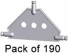 Pack 190 Petit Panneau connecteur triangulaire K'NEX Argent