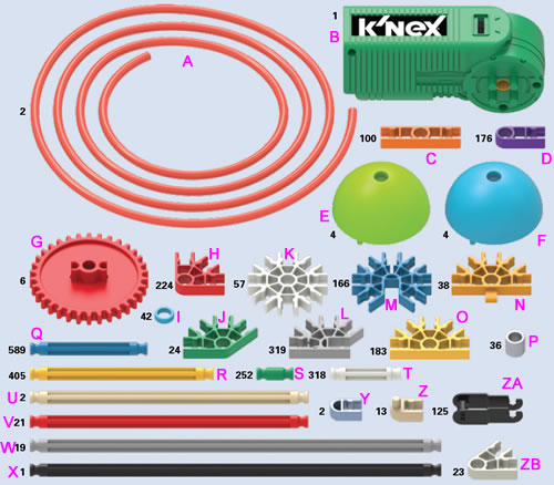 Knex Ball Red & Yellow Big Ball Factory K'NEX Replacement Parts 