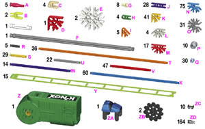 K'NEX Parts lists