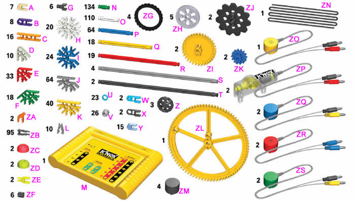 20 Micro Knex Classic-to-Micro Reducer Clip Yellow K'nex Specialty Parts 
