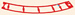 2447008 MICRO K'NEX Coaster Track curve left Red for K'NEX Talon Twist coaster