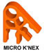 509032 MICRO K'NEX Connector 2-way Orange for K'NEX Infinite Journey coaster