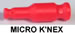 530801 MICRO K'NEX Transition Rod 21mm Fluorescent Red for K'NEX Moto-Bots Chomp