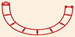 847802 MICRO K'NEX Coaster track semi circle Red for K'NEX Talon Twist coaster