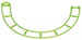 847816 MICRO K'NEX Coaster track semi circle Green for K'NEX Cobra's Coil coaster